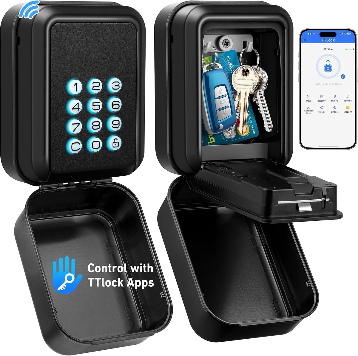 Slimme Sleutelkluis met Bluetooth, Waterdicht IP65 en Geavanceerd Toegangsbeheer voor Buitengebruik