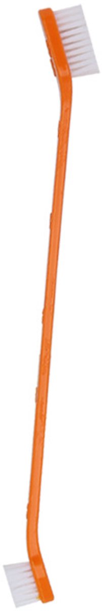 Dubbelzijdige tandenborstel voor honden 17 cm, Oranje