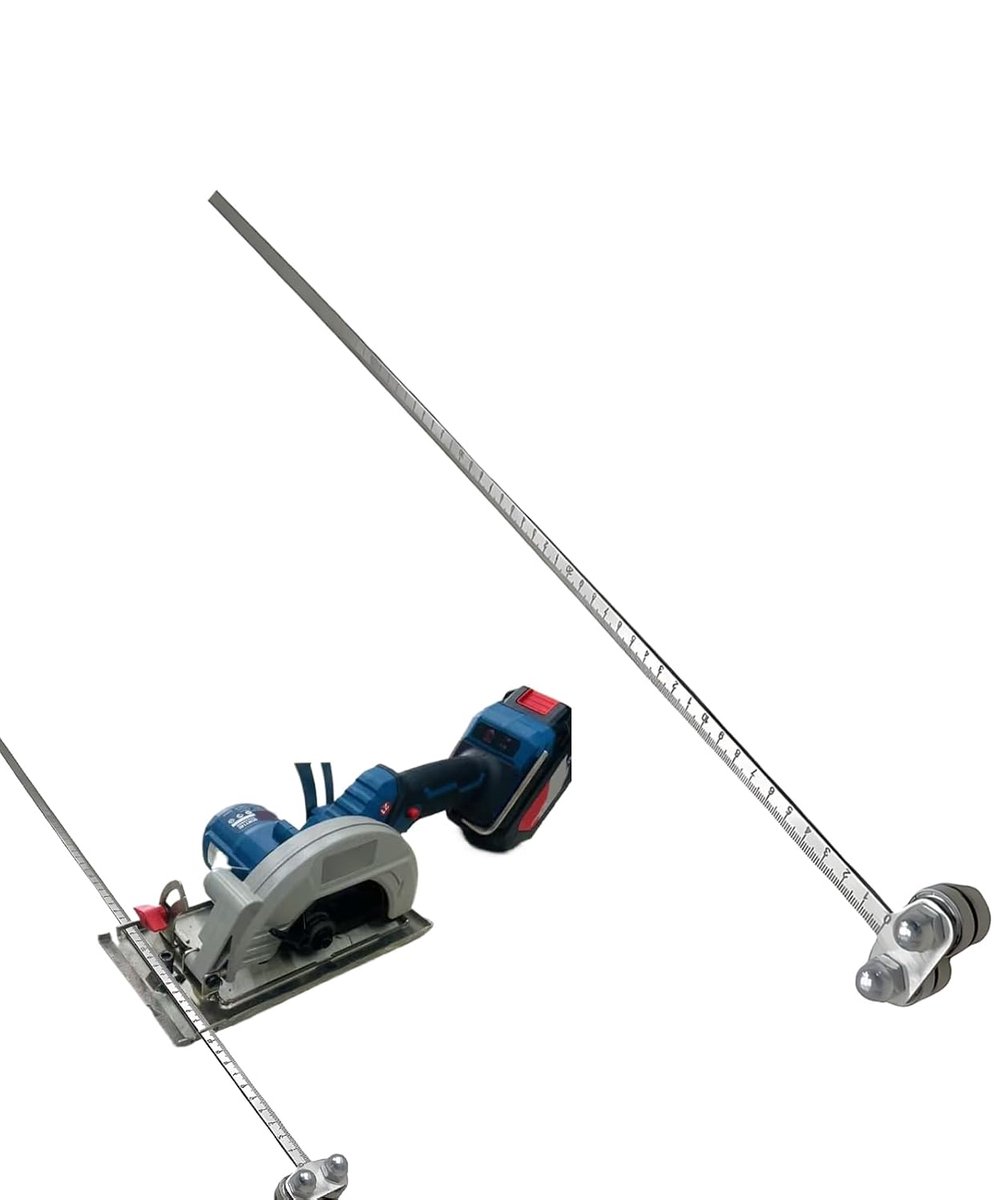 Houtbewerking Liniaal - Meetgereedschap Precisie - Nauwkeurig Zagen - Niet-kromtrekkende Structuur - 60 cm - Zilverkleurig