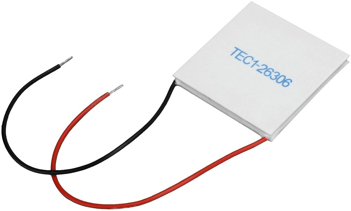 Thermo-elektrische Koelplaat - Halfgeleiderkoeler - Temperatuur Regeling - Dubbele Functie Koelen Verwarmen - 50x50mm 24V - Wit