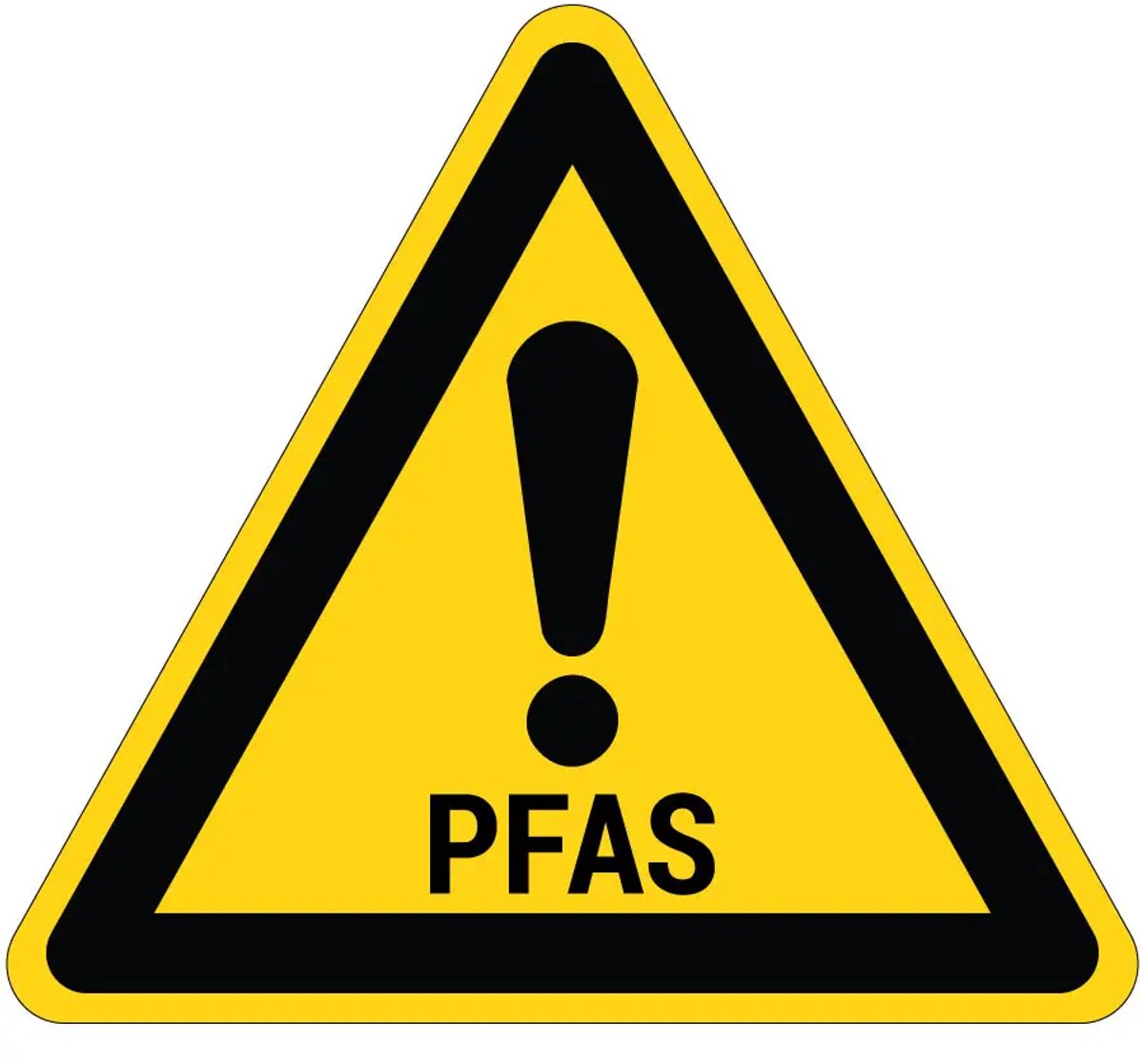 PFAS waarschuwingssticker | 30 cm