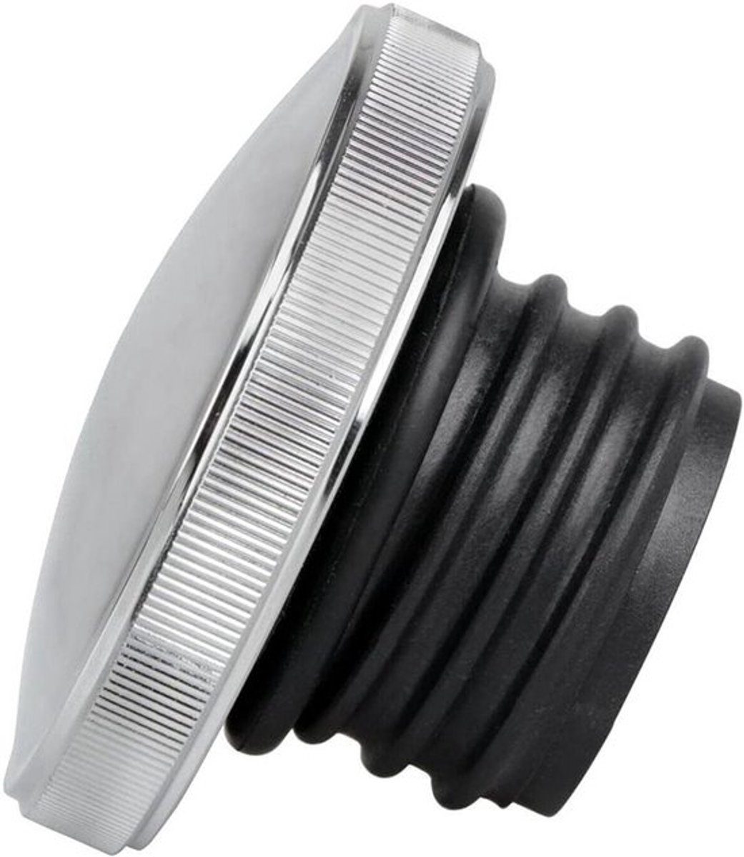 Dailygoods- Olietankdop Zwart/Zilver - Motorfiets Benzinetankdop - Billet Aluminium