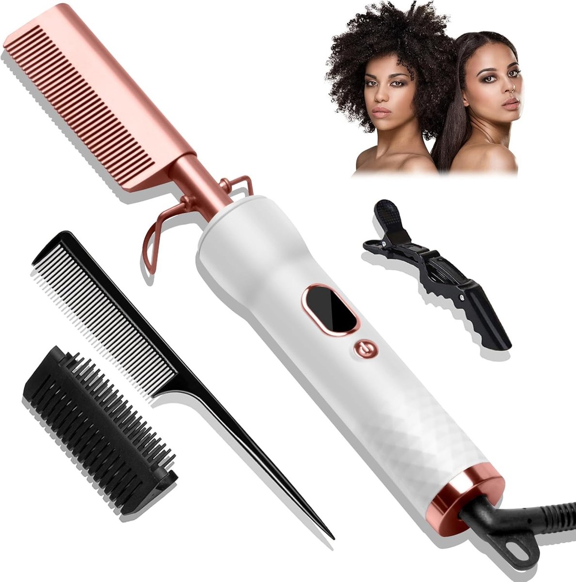Haarborstel - Hittebestendig - Instelbare Temperatuur - LCD Scherm - Voor Mannen en Vrouwen