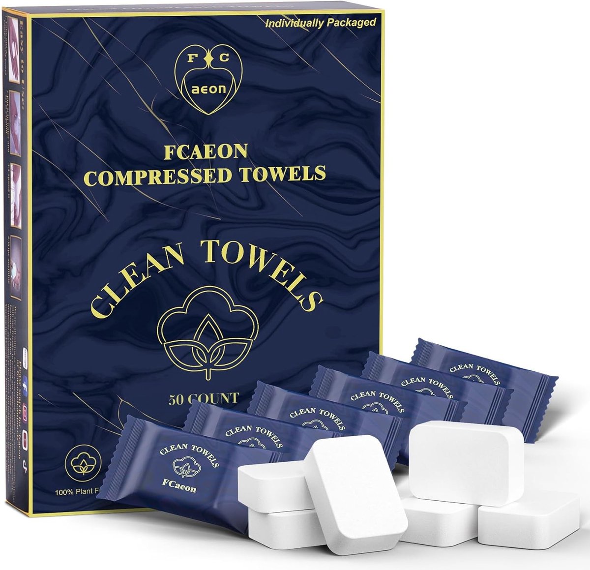 SnelShoppen - Compressed Towels Disposable Handdoeken, Grote Compressed Handdoek, Dikke Gezichtsdoek, Herbruikbare Draagbare Katoenen Doek voor Reizen
