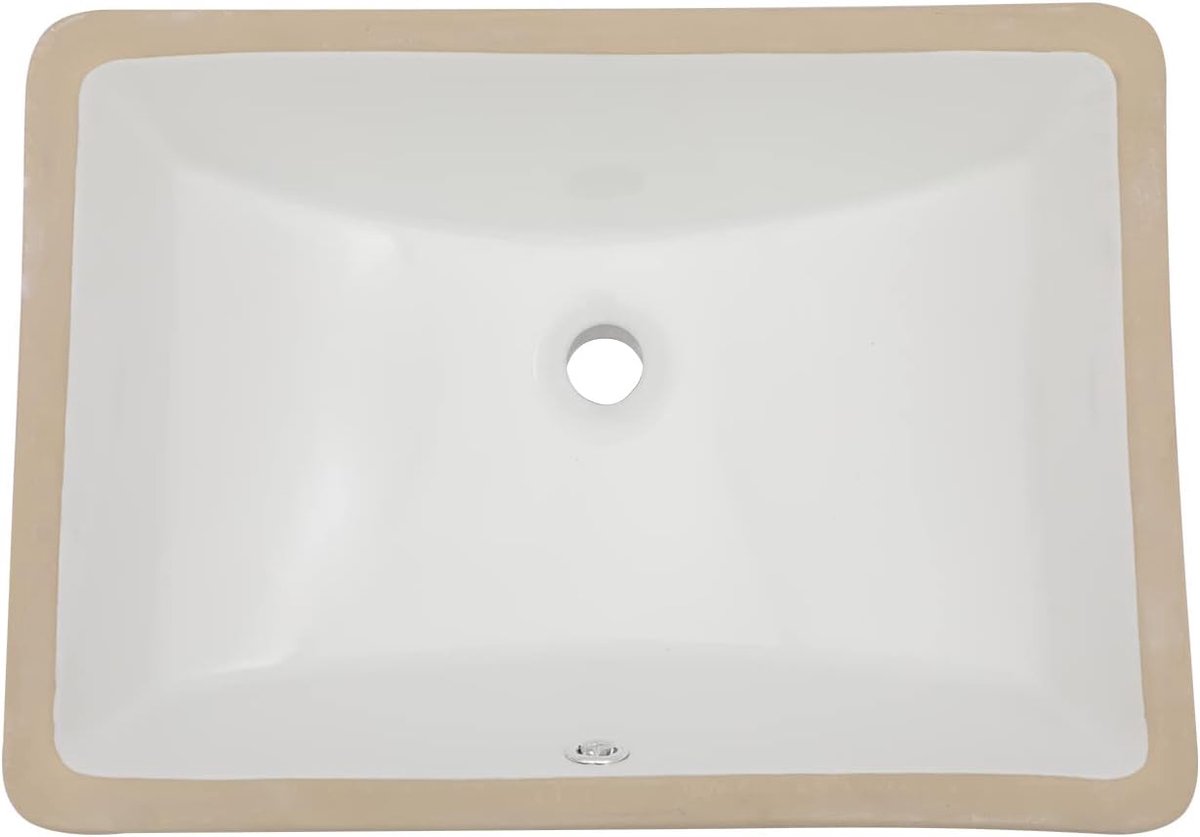 Wastafel Onderbouw - Keramiek Wastafel - Badkamer Renovatie - Met Overloop - 54 cm Breed - Wit