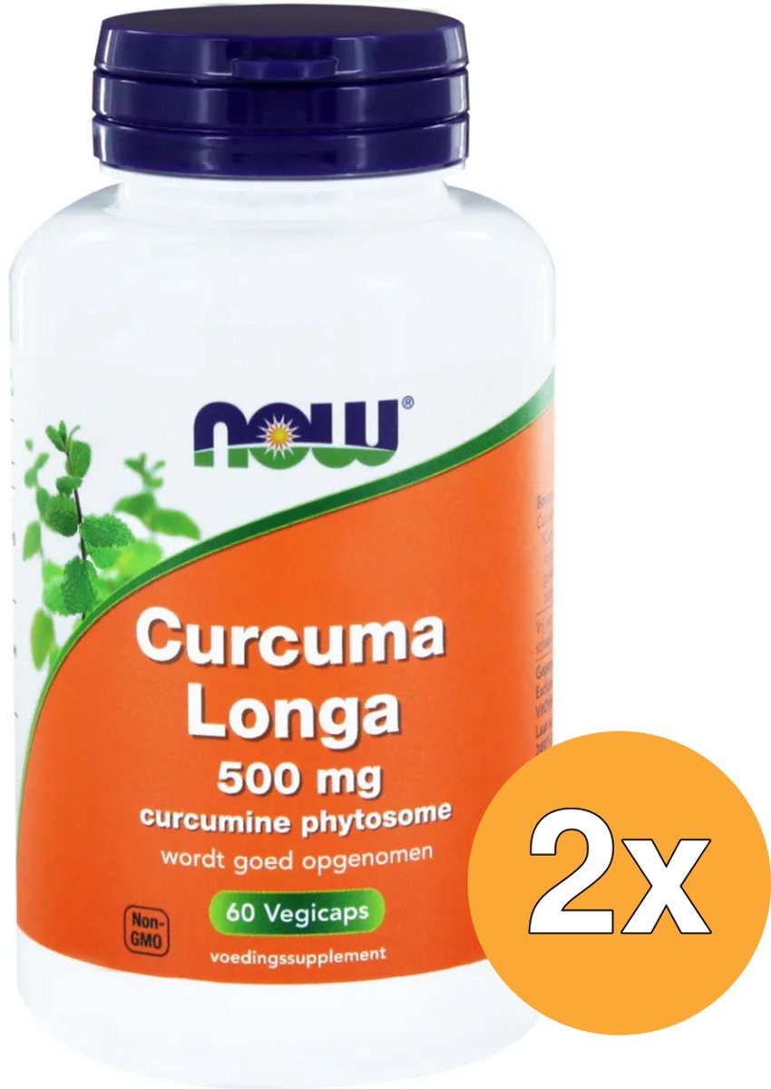 2x Now Curcuma Longa 500 mg (60 vega capsules)