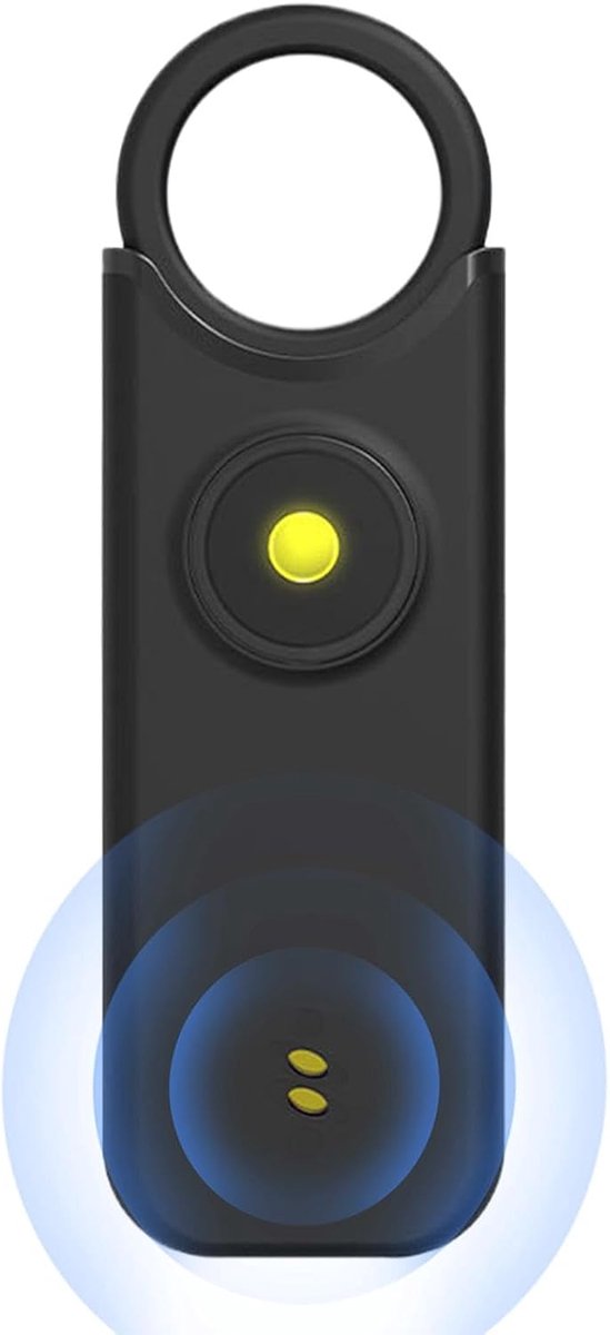Persoonlijk Alarm - Veiligheidssirene Sleutelhanger - Noodsituaties Melden - Oplaadbaar Met LED - 135dB Geluid - Zwart