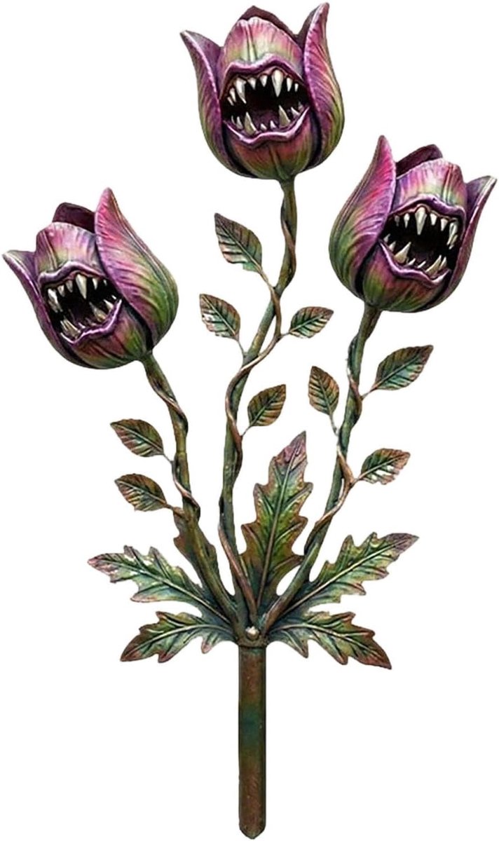 Decoratieve plantenstokken - Metalen sculptuur - Tuin decoreren - Weerbestendige afwerking - 30 cm hoog - Meerdere kleuren