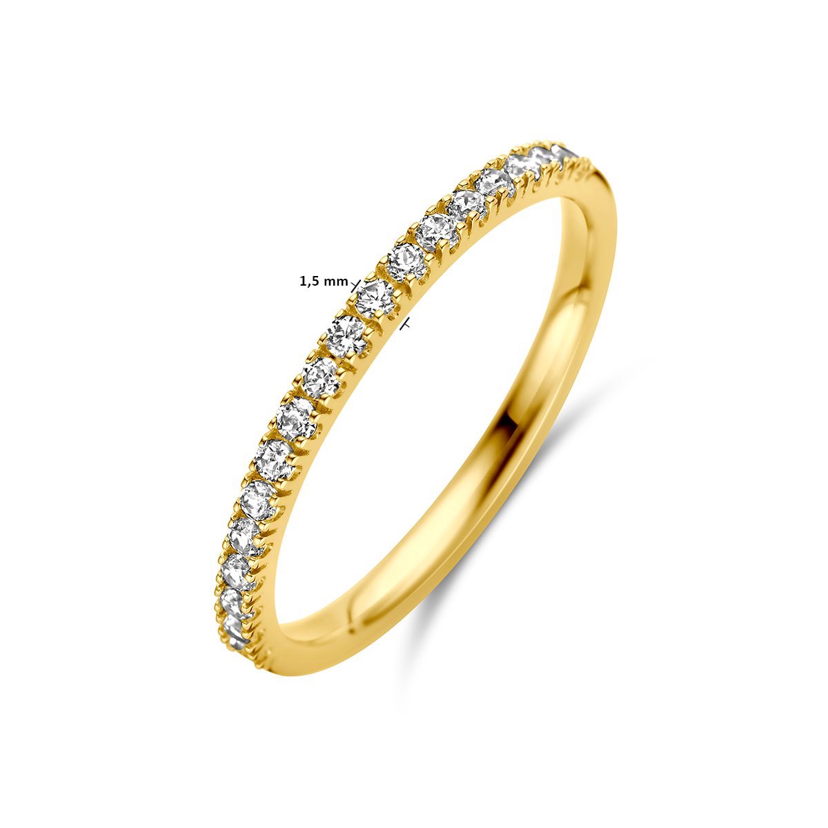 14K Geelgoud Ring Met Geboortesteen Zirkonia April 4028564