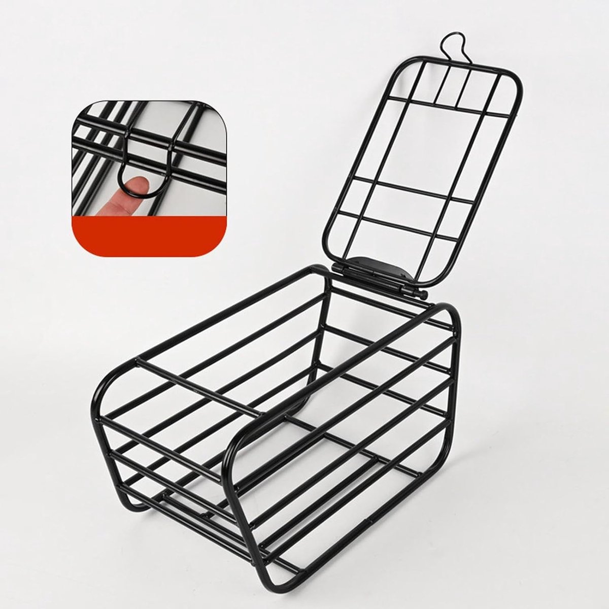 Fietsmand Bagagedrager - Transportmand Fiets - Dieren Vervoeren - Gesloten Koolstofstaal - 40 x 23 x 21 cm - Zwart