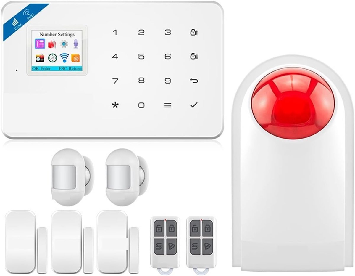 Draadloos Huisalarm - Inbreker Alarm Systeem - Beveiliging Huis - 110dB Sirene - 1000 Gram - One Color