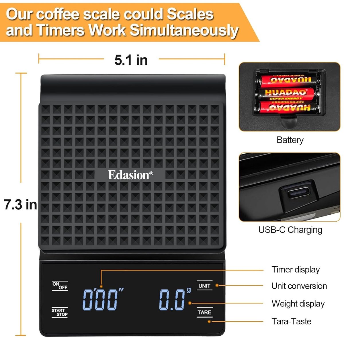 Digitale Koffieweegschaal - Waterdicht - Nauwkeurige Metingen tot 3 kg - Ingebouwde Timer - Voor Koffieliefhebbers