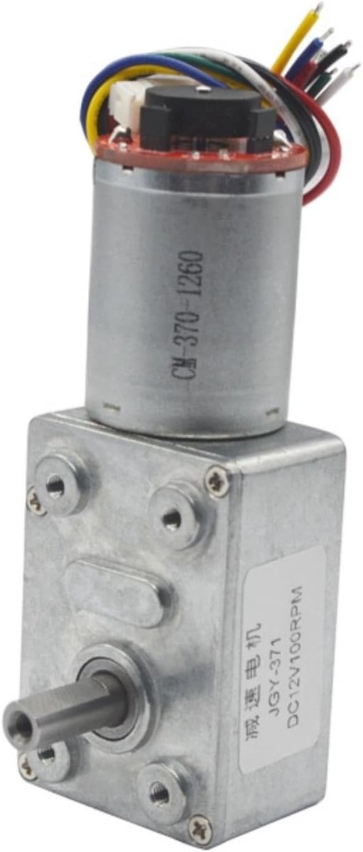 Gear Motor - Motor met Encoder - Automatiseren van Apparaten - Zelfborgend Wormwiel - 32mm - Zilver