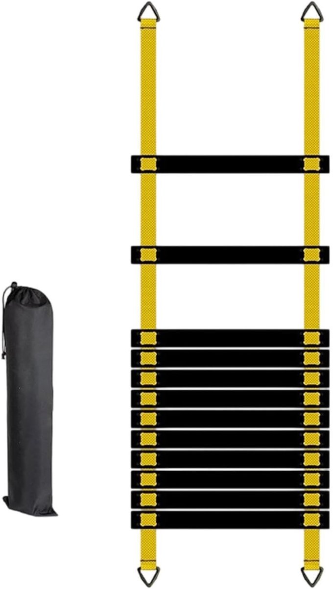 Sporttrainingsladder - Voetbal Ladder - Coördinatie Verbeteren - Veerkrachtig PP Materiaal - 6 meter - Geel