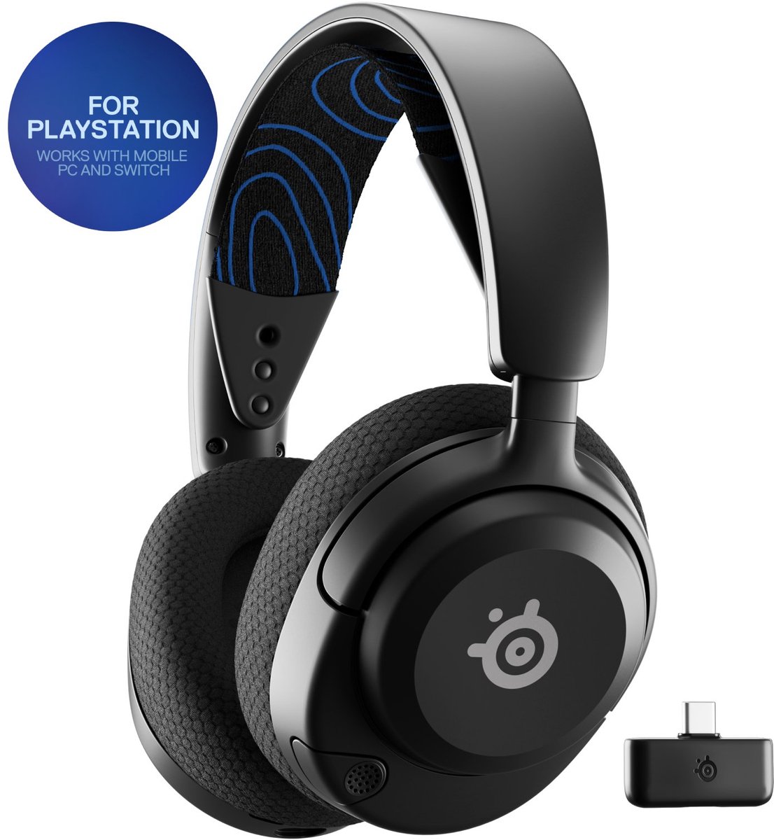 SteelSeries Arctis Nova 5P Wireless - Draadloze Gaming Headset - 60 uur accuduur - PlayStation, PC, Switch & Mobiel - Zwart