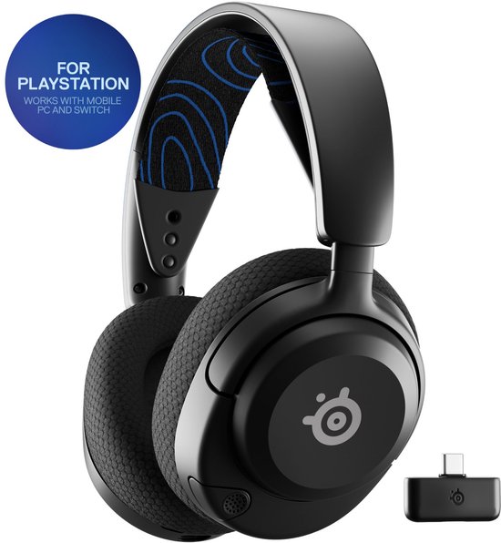 SteelSeries Arctis Nova 5P Wireless - Draadloze Gaming Headset - 60 uur accuduur - PlayStation, PC, Switch & Mobiel - Zwart