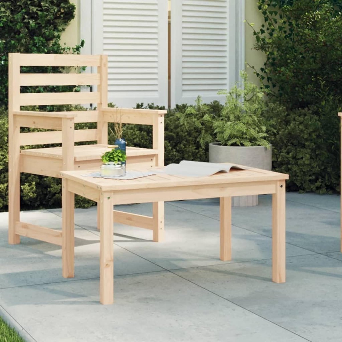 Tuintafel Terrastafel - Balkon Tafel - Buiten Ontspannen - Massief Hout - 82.5 x 50.5 cm - Houtkleur