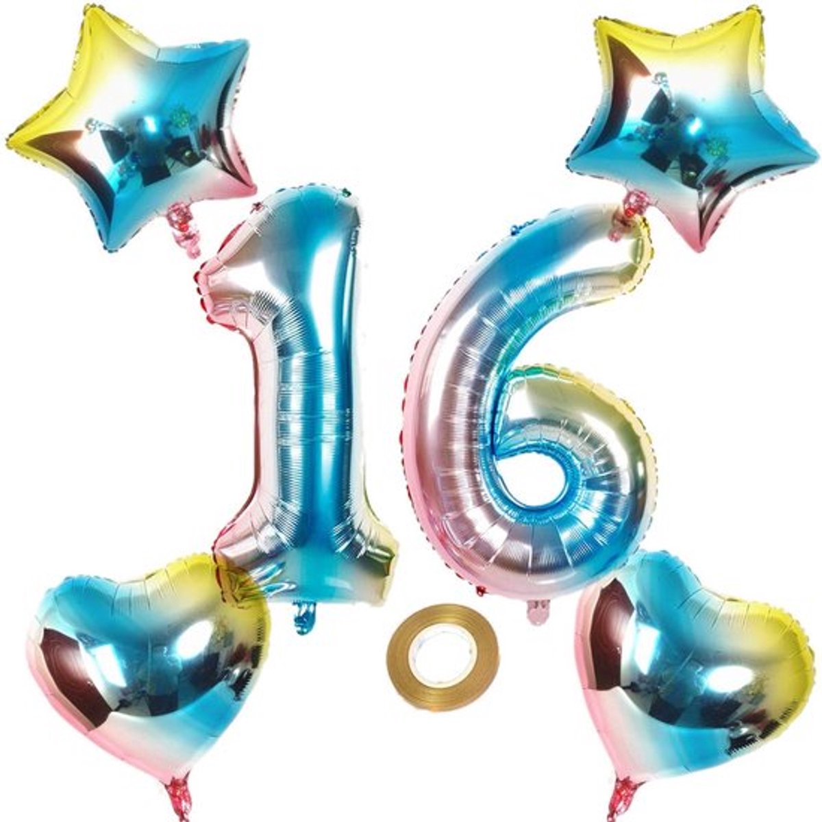 Cosensi - Dailygoods - Dailygoody - Ballonnen met cijfer 16 - Folieballon - XL voor