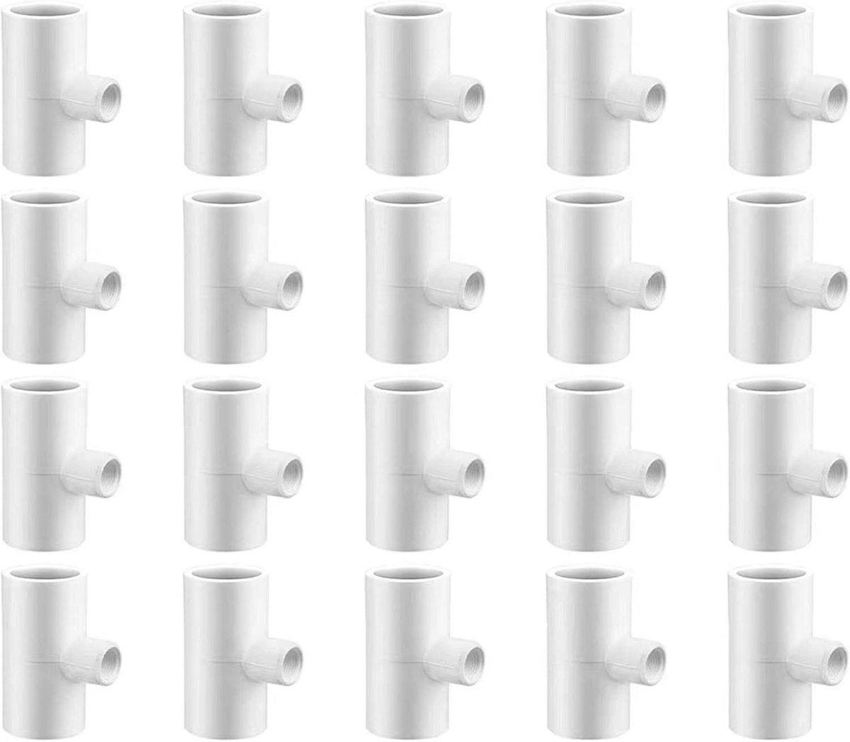 Automatische Kippen Drinkers Accessoires - 20 Stuks PVC T-stukken voor Kippen, Geschikt voor 1/2" PVC Buizen, Eenvoudige Installatie en Onderhoud