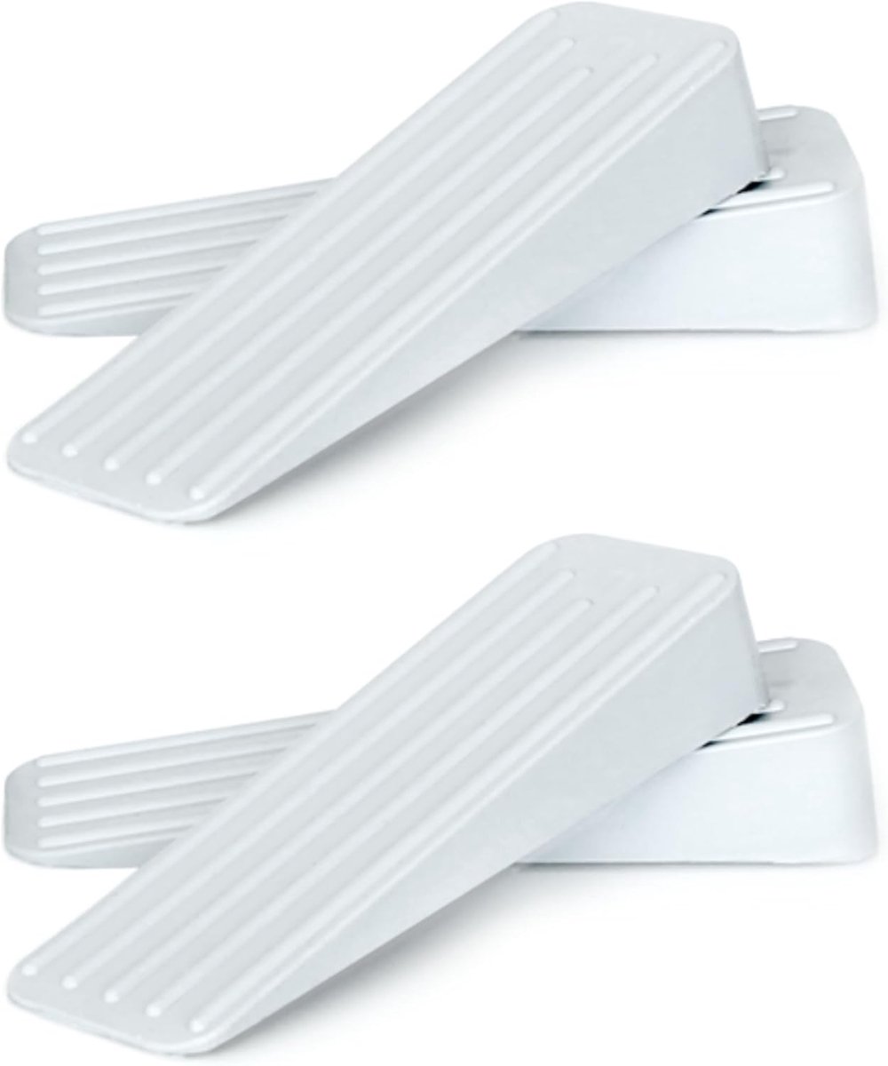 Rubberen Deurstoppers - Deurwiggen Antislip - Deuren Open Houden - Holle Bodem Zuigkracht - 4 Stuks - Grijs