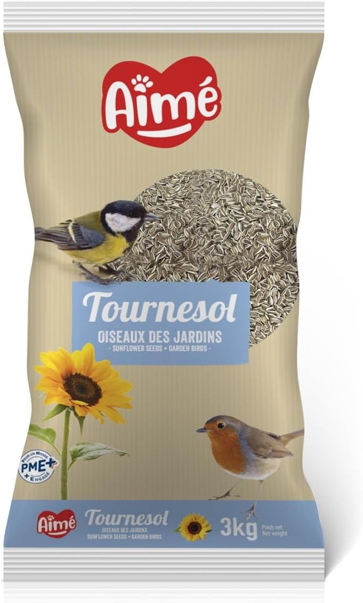 Zonnebloemzaden voor Wilde Vogels - 3 kg - Hoogwaardig Voedsel - Rijk aan Eiwitten en Vetten - Voor Tuinvogels