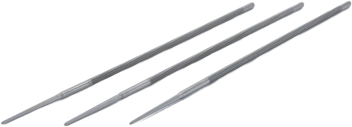 Kettingzaagvijlen Set - Ronde Vijlen - Zaagketting Slijpen - Hoge Dichtheid Staal - 3 stuks 200mm - Wit