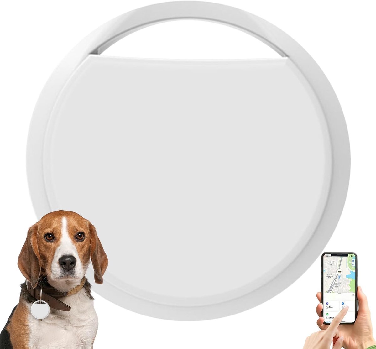 Locatie Tracker - Sleutelhanger Tracker - Items Lokaliseren - Audiovisuele Waarschuwingen - 5 x 5 x 1 cm - Zwart