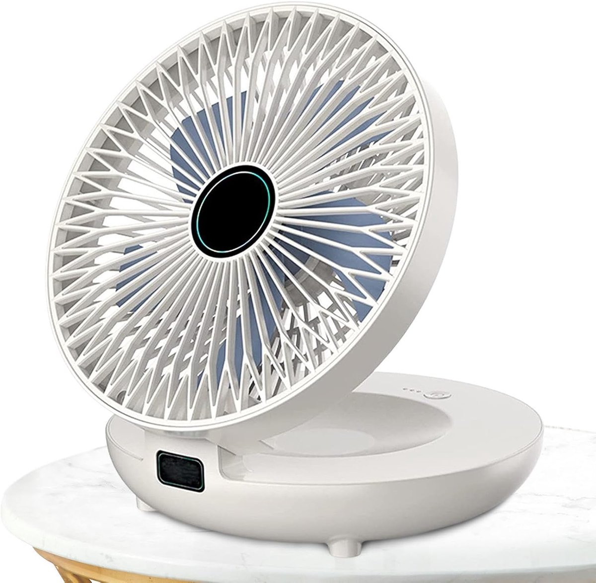 Tafelventilator - Stille ventilator - Frisse lucht - Dubbel gebruik - 20.5B x 9.4H cm - Wit