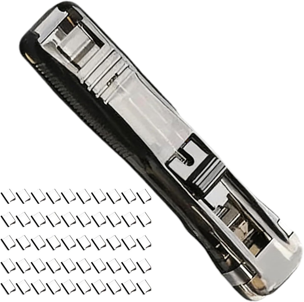 Herbruikbare nietmachine - Kantoor organizer - Documenten binden - Eenvoudige clip wisseling - 11.5 cm - Zwart