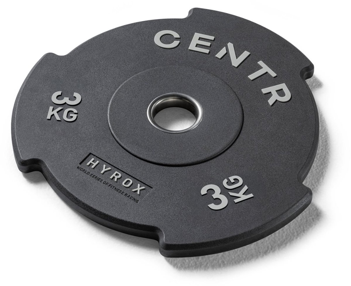 Centr x Hyrox - Top Plate 3kg - Gewicht Schijf - Sport Gewichten - Fitness - Zwart - Per Stuk