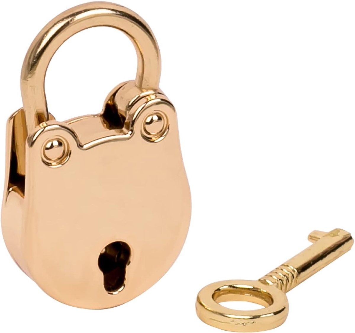 Mini decoratieve hangslot met sleutel | 3,8 x 2,5 x 1 cm | Goudkleurig | Uniek cadeau voor thuisdecoratie en beveiliging