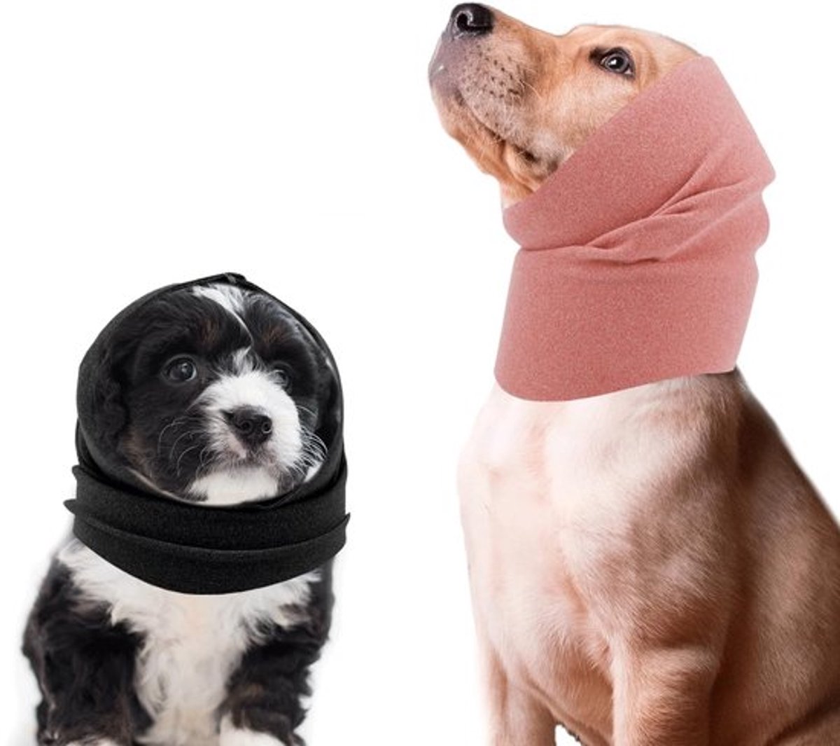 Dailygoody - Oorbeschermers voor Honden - Ademend en Zacht - Roze en Zwart