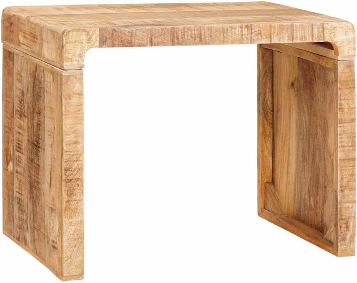 Bijzettafel massief hout - Compact meubel - Woonkamer decoratie - Eenvoudige montage - 60 x 35 x 46 cm