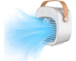 Draagbare Airco - 6000mAh Oplaadbaar - Mini USB Airconditioner - 3 Stille Snelheden - voor Slaapkamer, Kantoor, Reizen, Tent, Binnen & Buiten - Wit - 1 Stuk