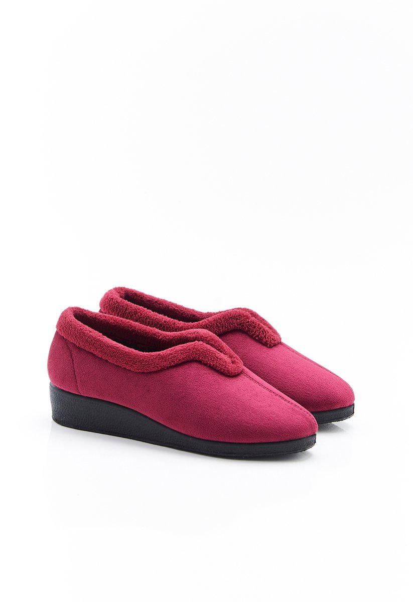 Damart - Thermolactyl pantoffels van velours - Dames - Rood - 41