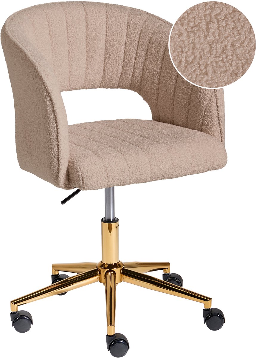 KATONAH - Bureaustoel - Beige - Bouclé