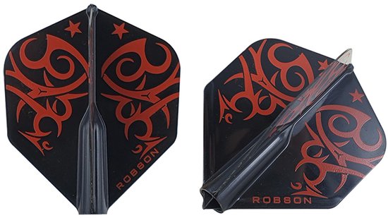 Robson Standaard Tribal Dartflights - Zwart -Rood van Robson — afbeelding 3