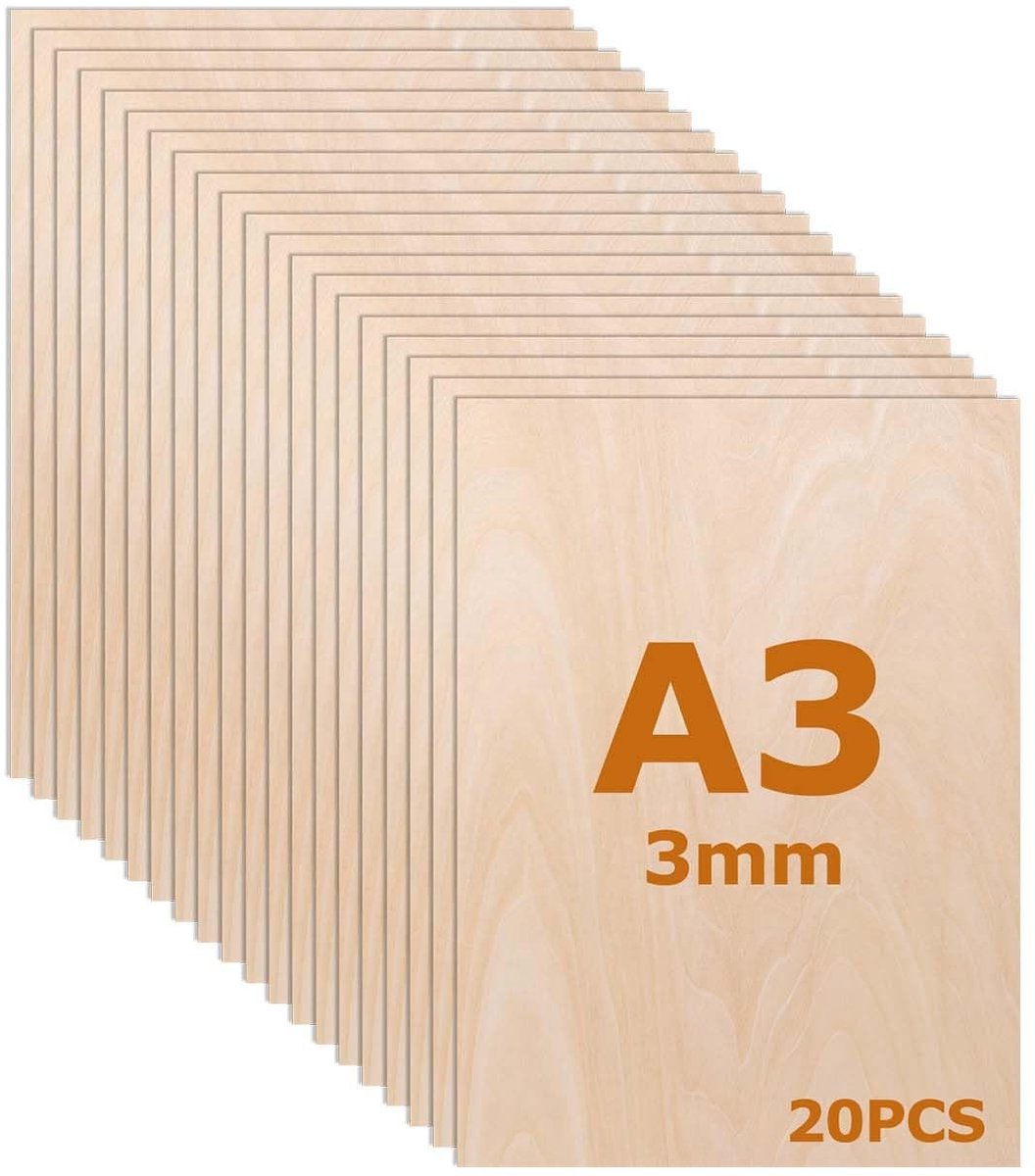 Solidchoice - Set van 10 A3 Plywood Platen voor Ambachten en DIY Projecten