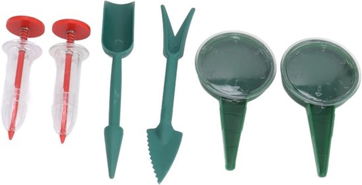 -6 Pack Zaad Dispenser Set - Handheld Zaad Planter - Verstelbare Zaad Verspreider - 5 Versnelling Mini Zaad Tool - Tuin Zaaimachine voor Wortel, Sla, Gras en Spinazie - Geschikt voor Alle Zaadsoorten - Groen
