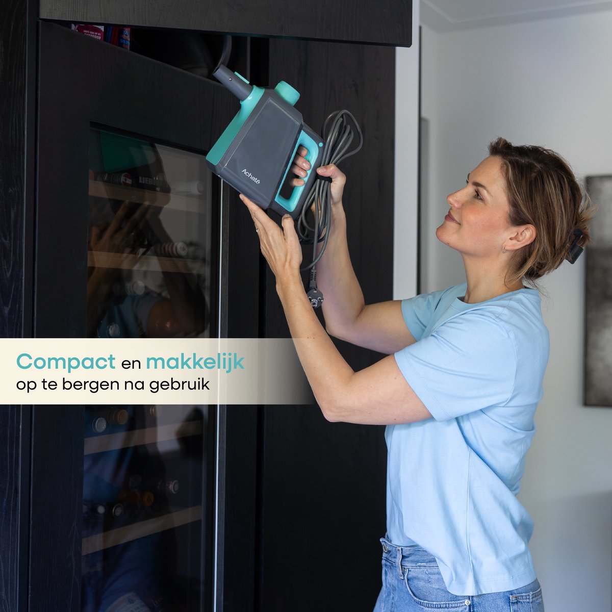 Achaté Handstoomreiniger PRO – 1000W Stoomreiniger & Handstomer – Kledingstomer – Voegenreiniger voor Badkamer, Keuken, Tegels & Ramen – Vlekkenreiniger – Stoomborstel – 3.5 Bar – 200ml – 9 Opzetstukken thumbnail 5