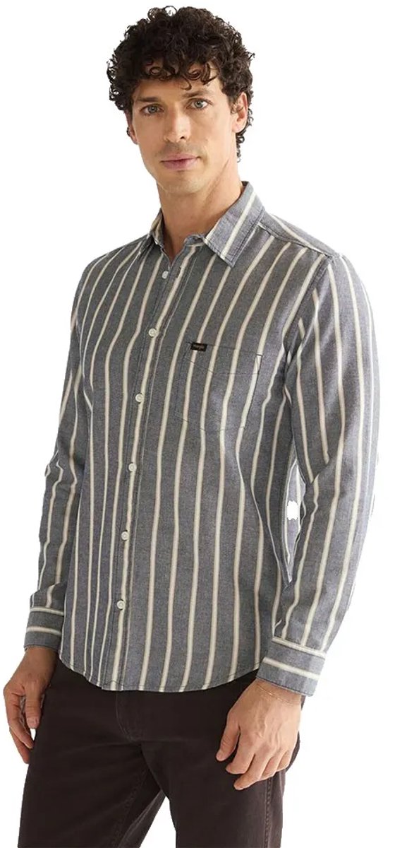 Wrangler 1 Pkt Overhemd Met Lange Mouwen M 00 Man Dark Sapphire