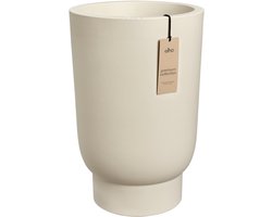 Elho Amber Grail High 40 - Grote Bloempot voor Binnen & Buiten - 100% Gerecycled Plastic - Ø 38 x H 58 cm - Linen white