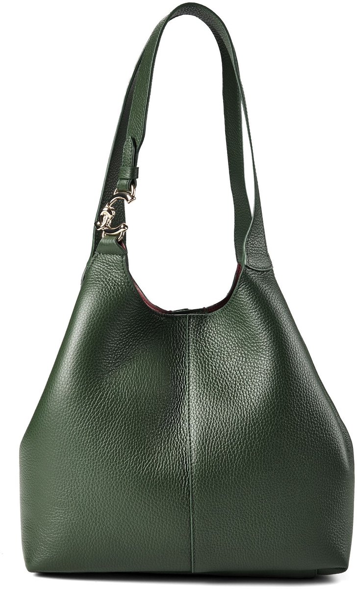 COCCINELLE Leren schoudertas C-Easy Shopper Garden Green groen
