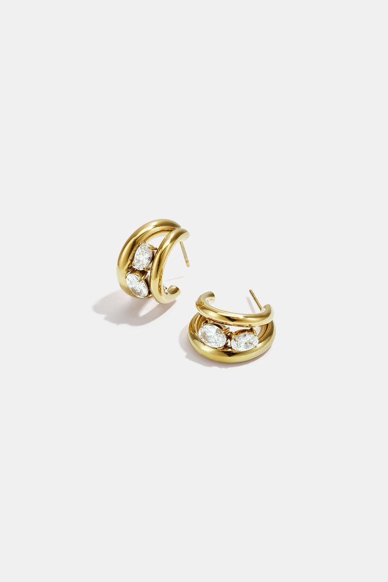Lumé - Geometrische Oorringen - Goud - Stainless Steel - - Goud