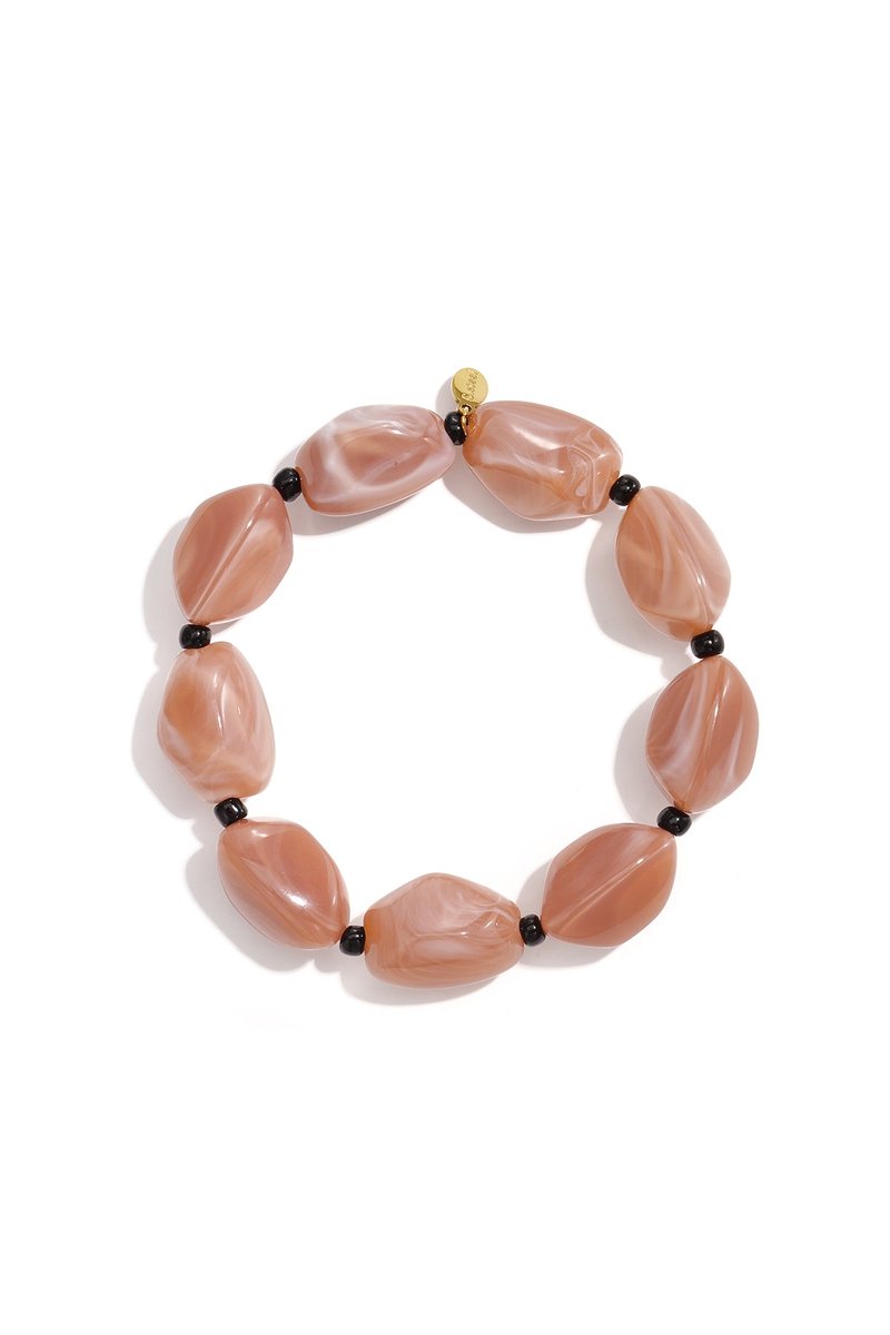 Nola - Kralen Armband - Acryl & Stainless Steel - - Roze