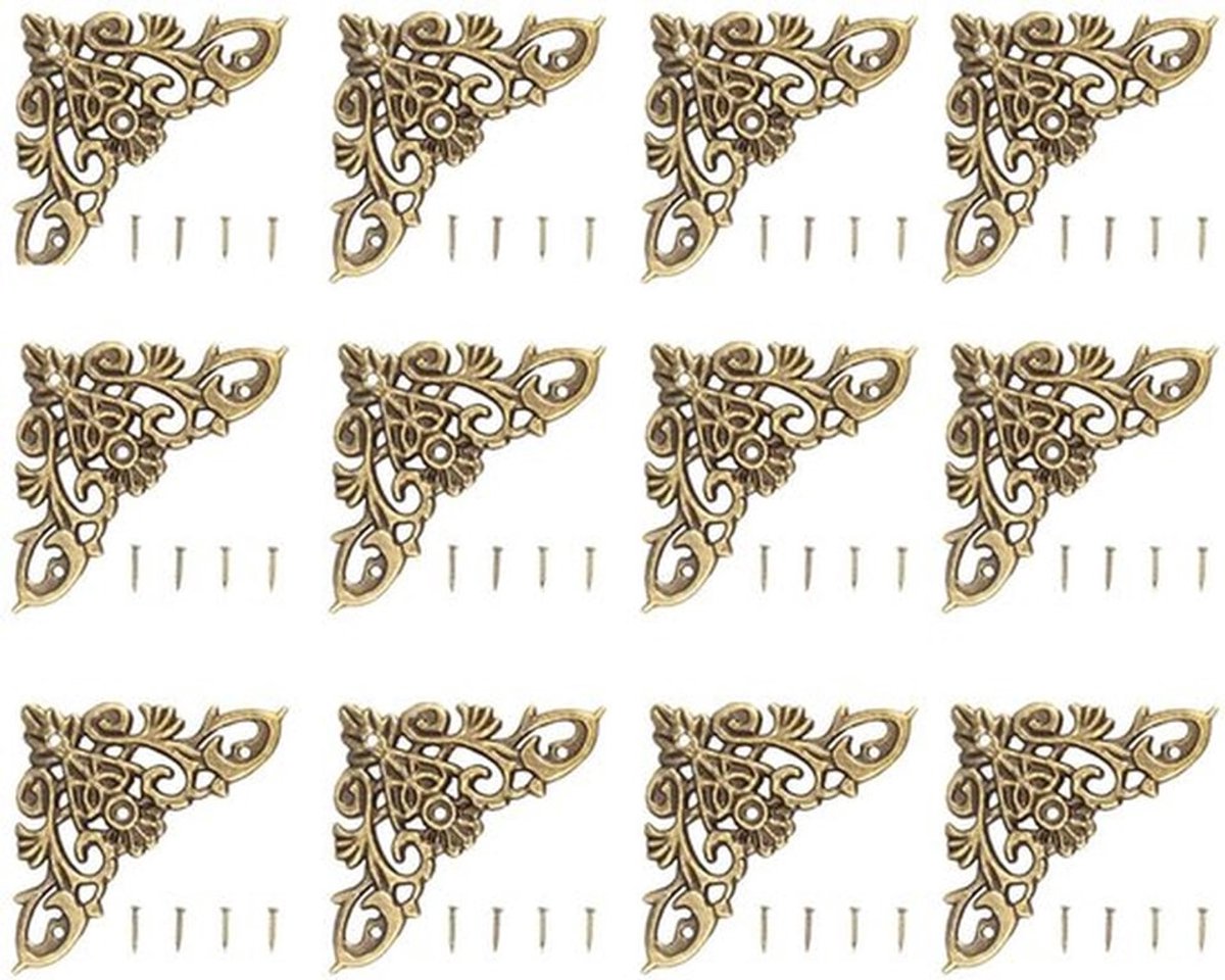 Sieradenalbum Antieke Stijl - Hoekbescherming Hout - Decoratieve Bescherming - Juwelendoosjes - Zinklegering - Eenvoudig te Gebruiken