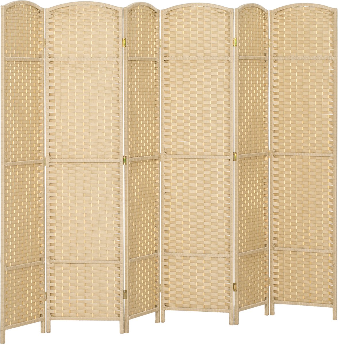 HOMCOM Kamerscherm - Grenenhout - 240x1,6x170cm - Beige