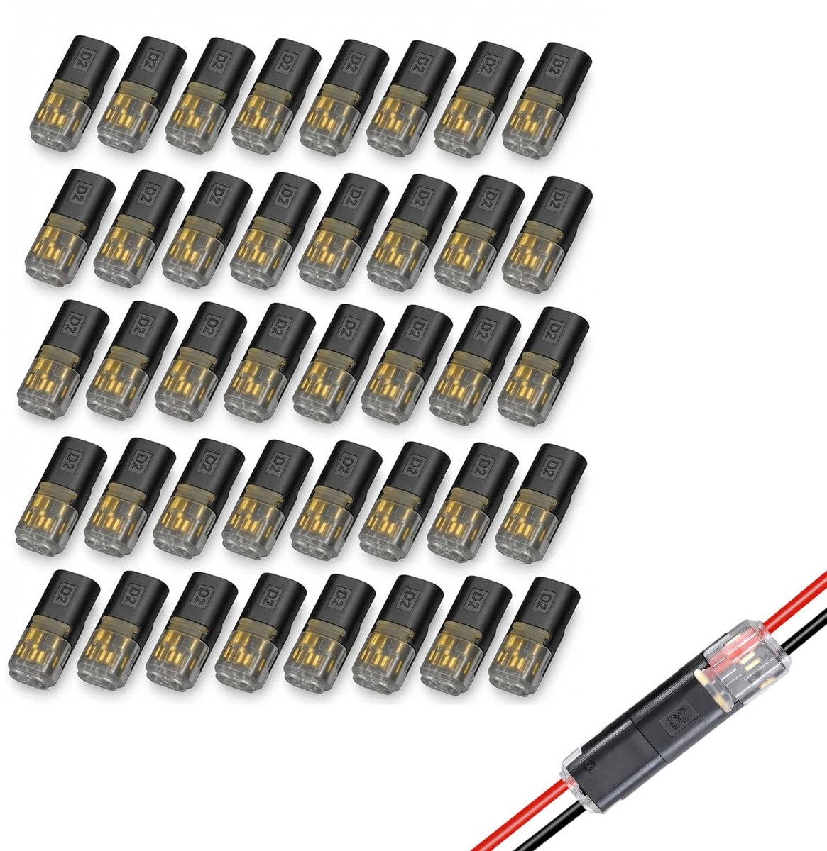 Solidchoice - Set van 40 Waterdichte Kabelverbindingen voor Auto's