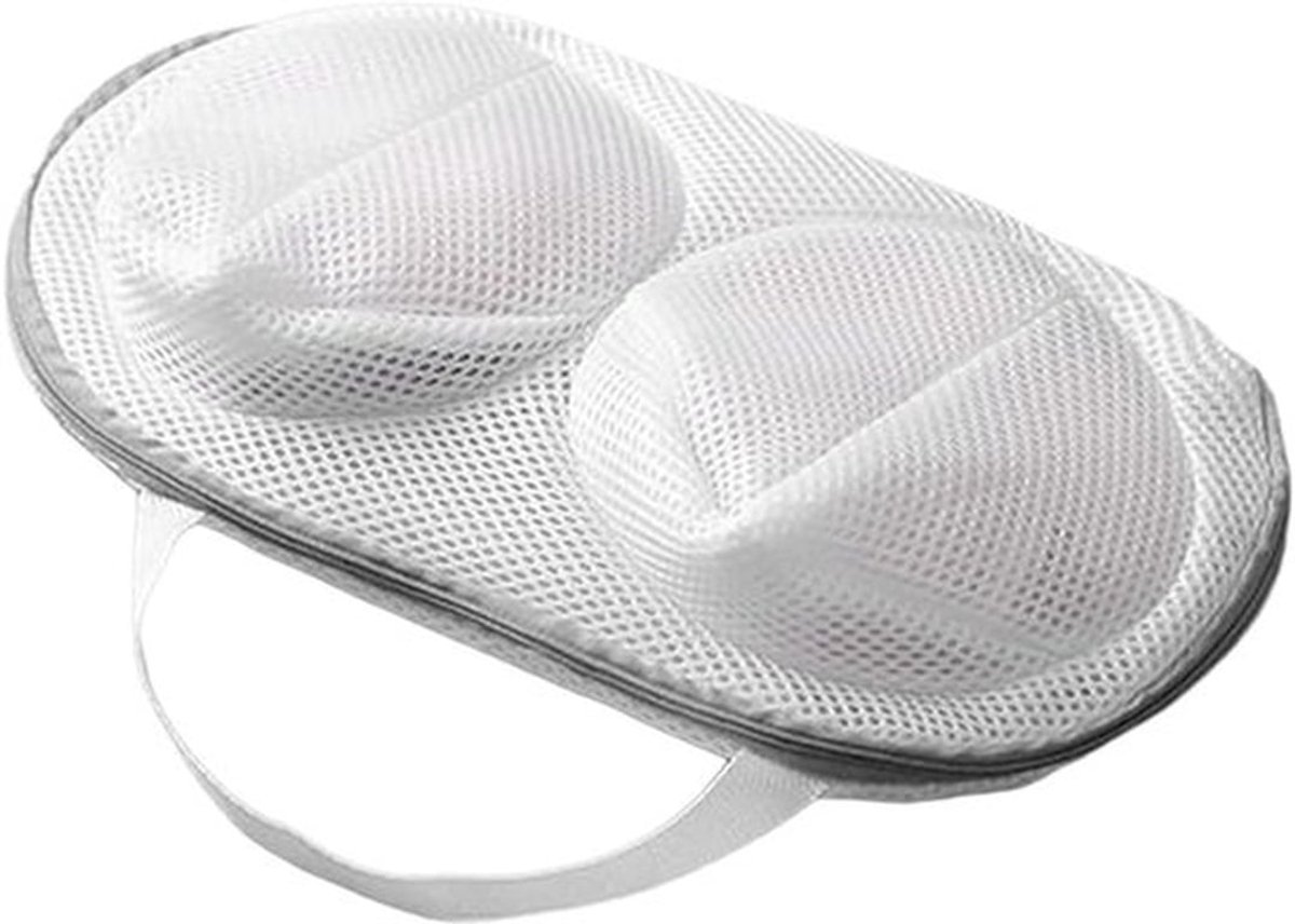 Grijze bh-waszakken (3 stuks) met ritssluiting en handvatten, 3D beschermende bh-zakken, geschikt voor de wasmachine en opslag (afmetingen: 32,4 x 18,3 cm)