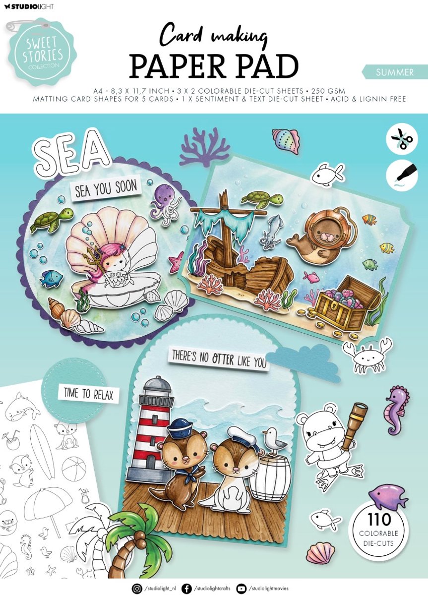 Card making pad Summer - Sweet stories nr. 43